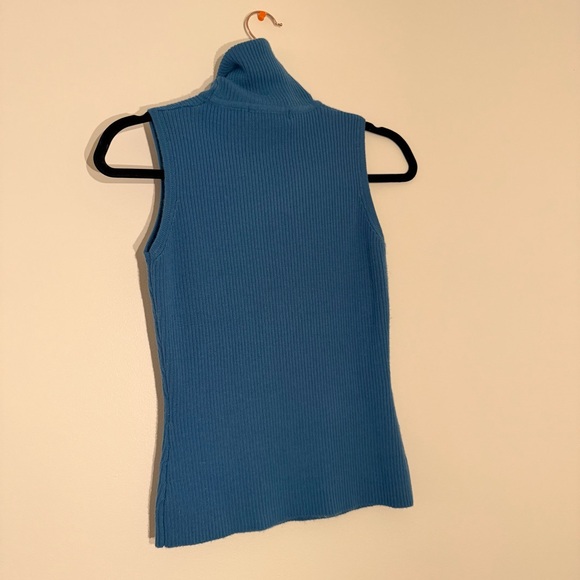 Sleeveless Blue Turtleneck Sweater - Picture 5 of 5